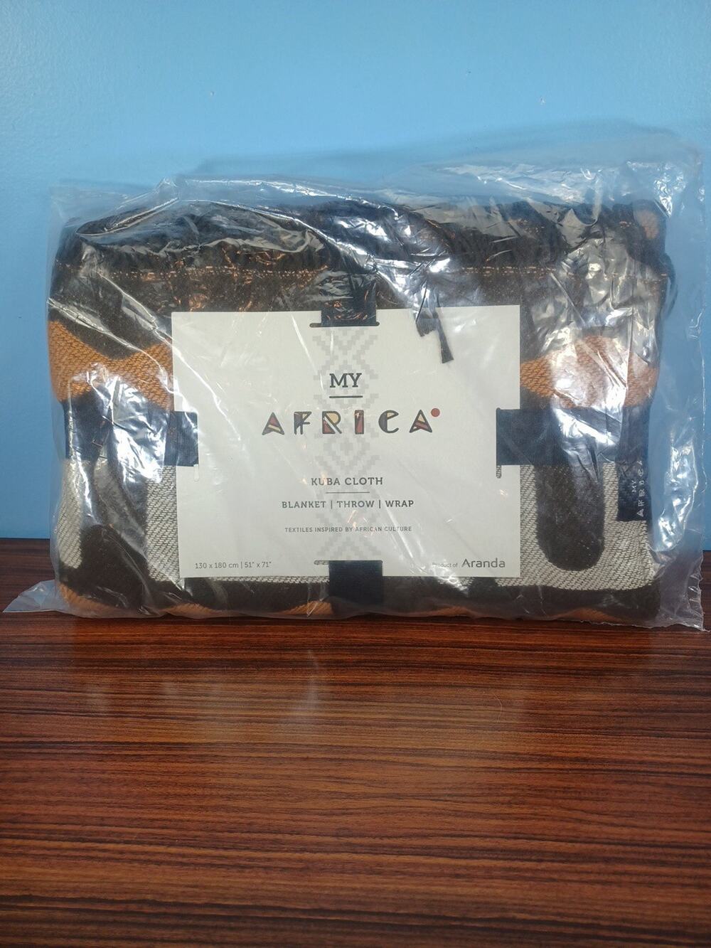 My Africa Kuba Cloth By Aranda 51 × 71 Cocoa / Clay Geometric Ethnic Fun